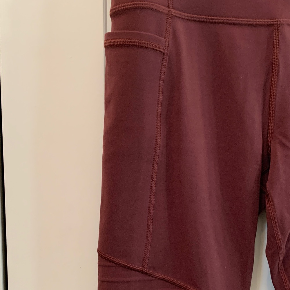 Athleta Burgundy High-Rise Inclination Moto Leggings - Picture 2 of 8
